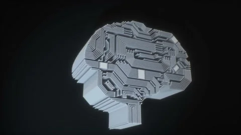 Digital Brain Outlines Artificial Intelligence 4k Stock Footage 145839446