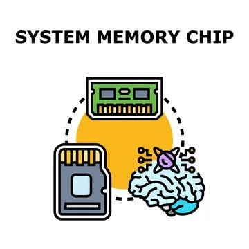 Digital brain processing system memory and data storage Stockillustratie