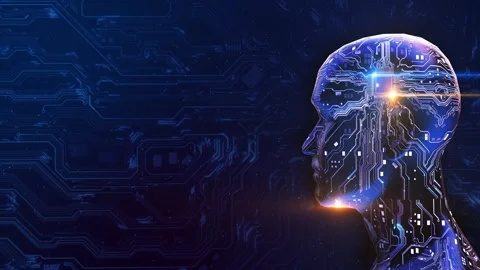 Digital brain scan human ai brain network circuit hologram. futuristic brain dig Stock Footage 341900306
