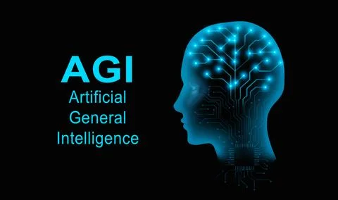 Digital brain silhouette with glowing circuits symbolizing Artificial Gener.. Illustrazione stock