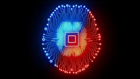 Digital Brain Synapses Data Flow. Artificial Intelligence Stock Footage 120624545
