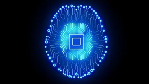 Digital Brain Synapses Data Flow, Quantum CPU Synapses. Stock Footage 120625635