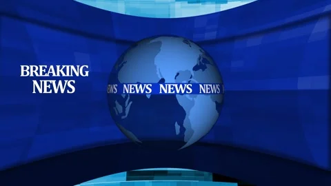 Digital breaking news studio background animation Stock Footage 326969696
