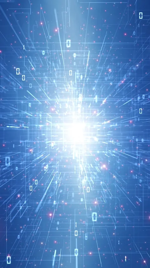Digital bright blue computer cloud network with binary numbers Stock Footage 346888987