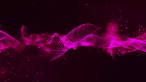 Digital bright purple technology dot wave and dust particle flying on abstr.. Stock Footage 295191155