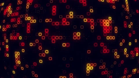 Digital bright Red orange pattern grid Dancing round cube Red color neon fu.. Stock-Footage 225668100