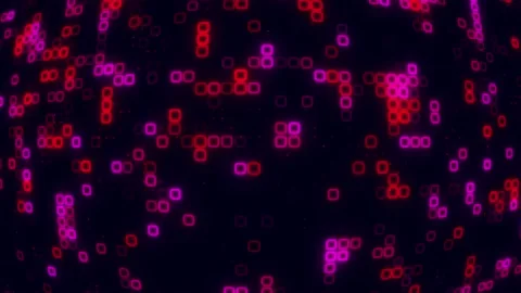 Digital bright Red pink pattern grid Dancing round cube Red color neon futu.. Vídeos de archivo 225668171