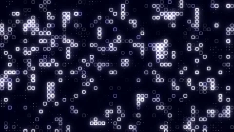 Digital bright white cube pattern grid Dancing round cube white color neon .. Stock Footage 225495383