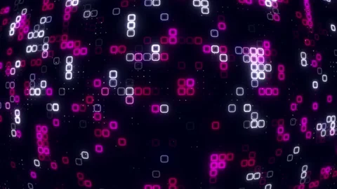 Digital bright white pink pattern grid Dancing round cube white color neon .. Stock-Footage 225659985