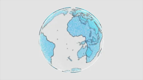 Digital Bright World Globe Loop Stock Footage 88062044