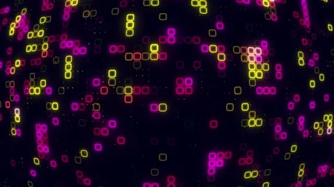 Digital bright yellow pink pattern grid Dancing round cube yellow color neo.. Vídeos de archivo 225669077