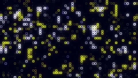 Digital bright yellow white pattern grid Dancing round cube yellow color ne.. 스톡 동영상 225495427