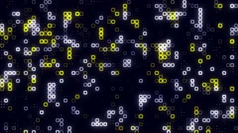 Digital bright yellow white pattern grid Dancing round cube yellow color ne.. Vídeos de archivo 225497569