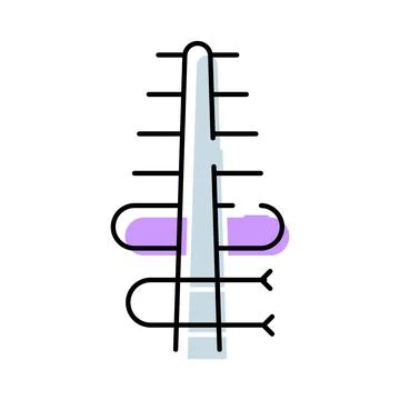 Digital broadcast antenna sending communication signal waves Stock Illustration