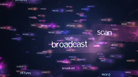 Digital Broadcast Background Floating Text Particles, Media Motion Video stock 333690316