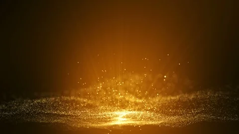 Digital brown abstract background with sparkling golden yellow light particles Stock Footage 108355203