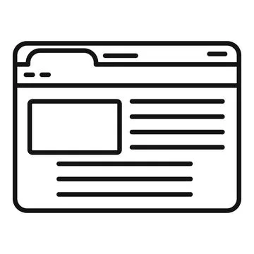 Digital browser icon outline vector. Bar interface 스톡 일러스트