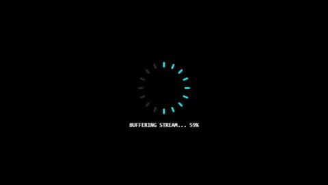 Digital buffering stream loading indicators with percentage on black Stock Footage 346755383