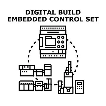 Digital build embedded control for manufacturing systems Stock Illustration