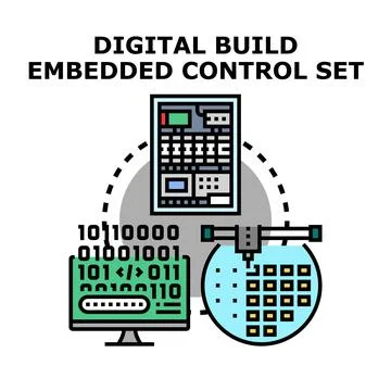 Digital build embedded control set processing system Stock Illustration