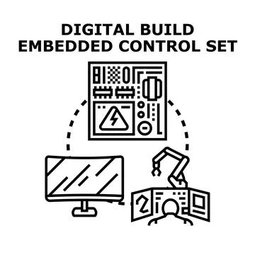 Digital build embedded control system development concept 스톡 일러스트