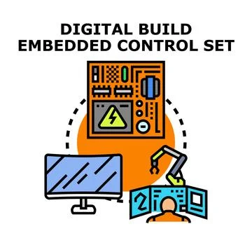 Digital build embedded control system development concept Stockillustratie
