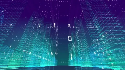 Digital Building Technology Light Big Data Vídeos de archivo 164431137