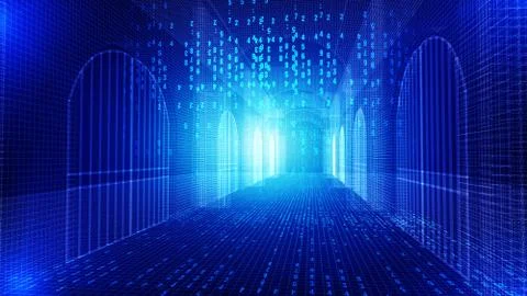 DIGITAL BUILDING Virtual studio Illustrazione stock