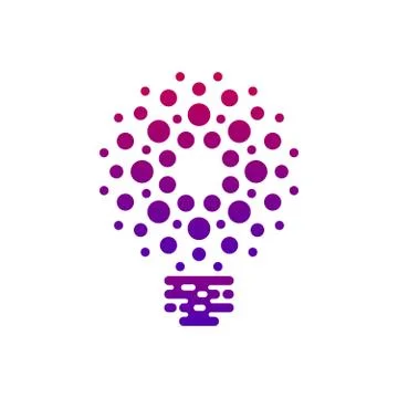 Digital bulb icon with dots Stock Illustration