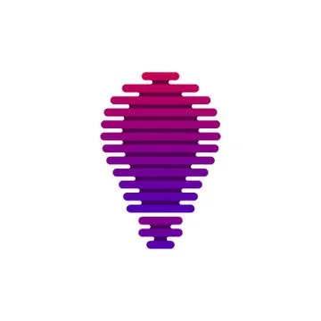 Digital bulb icon with parallel lines Illustrazione stock