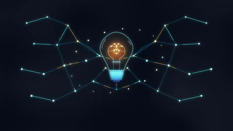 Digital bulb network innovation technology strategy data connection idea Stock Footage 347941237