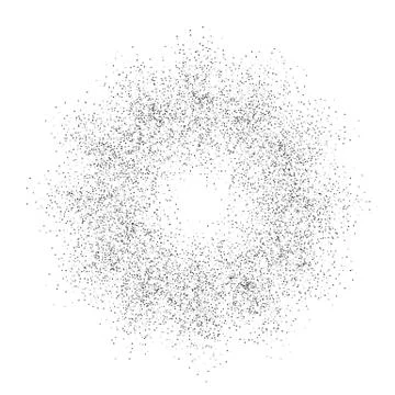 Digital burst pattern with multiple dots. Explosion consist of black particles Stock Illustration