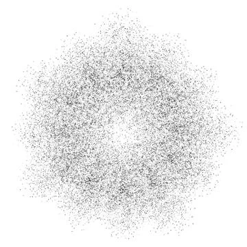 Digital burst pattern with multiple dots. Explosion consist of black particles Illustrazione stock