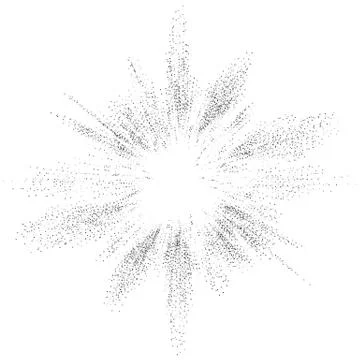 Digital burst pattern with multiple dots. Explosion consist of black particles Stock Illustration