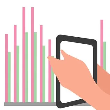 Digital business and online learning concept with laptops charts ideas Stock Illustration