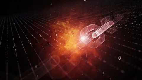 Digital business blockchain chain crisis animation Stock Footage 337657415