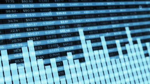 Digital business chart data with bars animation 스톡 동영상 333214661