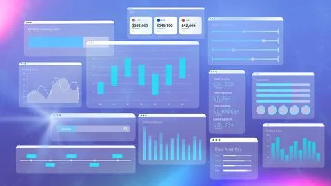 Digital business chart showing data analysis and financial metrics in an online Stock Photos