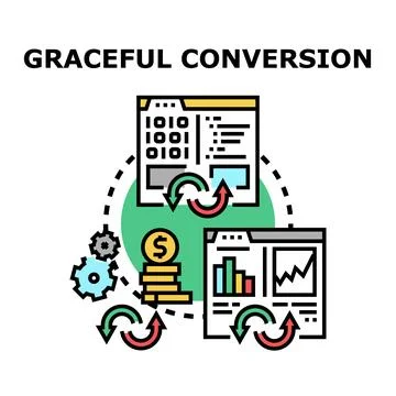 Digital business conversion optimization and data flow Stock Illustration