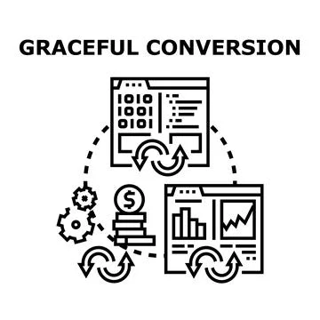 Digital business conversion optimization and data flow Stock Illustration