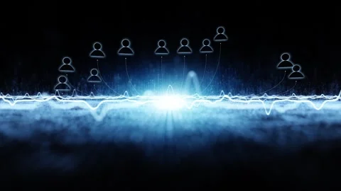Digital business cyberspace network cyberspace with people icons loop animat Stock Footage 345059563