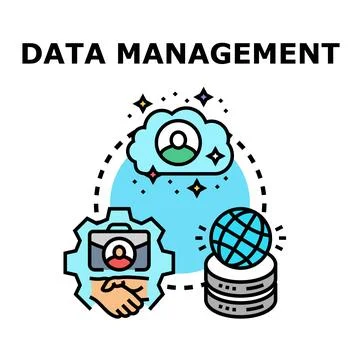 Digital business data management global network concept Stock Illustration