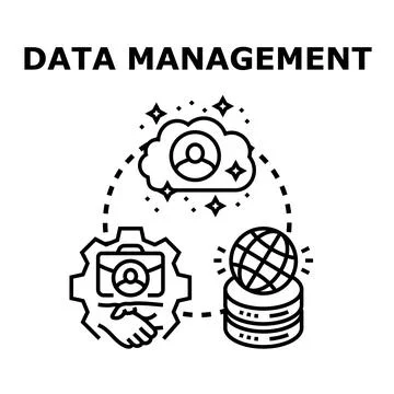 Digital business data management global network concept Stock Illustration
