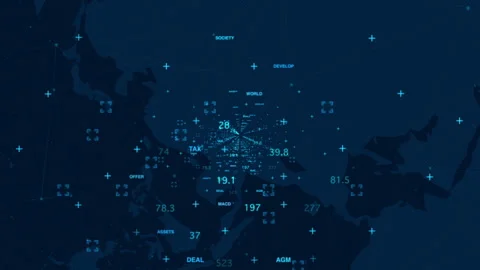 Digital Business Data Network Technology Looping Background Stock Footage 338431141