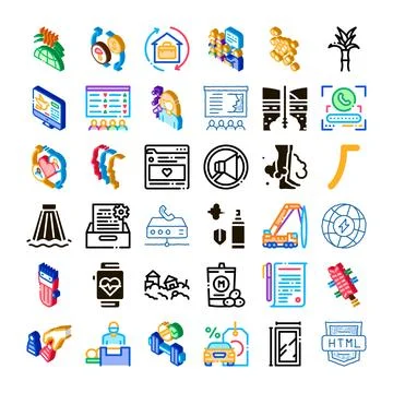 Digital business development creating diverse web icons Stock Illustration