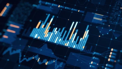 Digital Business Finance Data Analysis and Investment Market Stock Footage 322630958