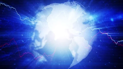 Digital business lines with data and earth sphere animation Stock Footage 337192287