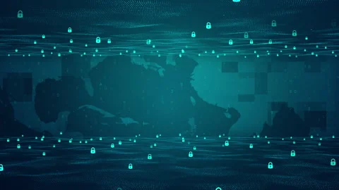 Digital Business Security Key Technology Background Stock Footage 338491521