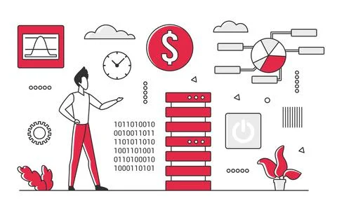 Digital business software application 스톡 일러스트