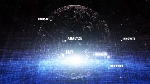 Digital business technology sphere looped background Stock Footage 337851810